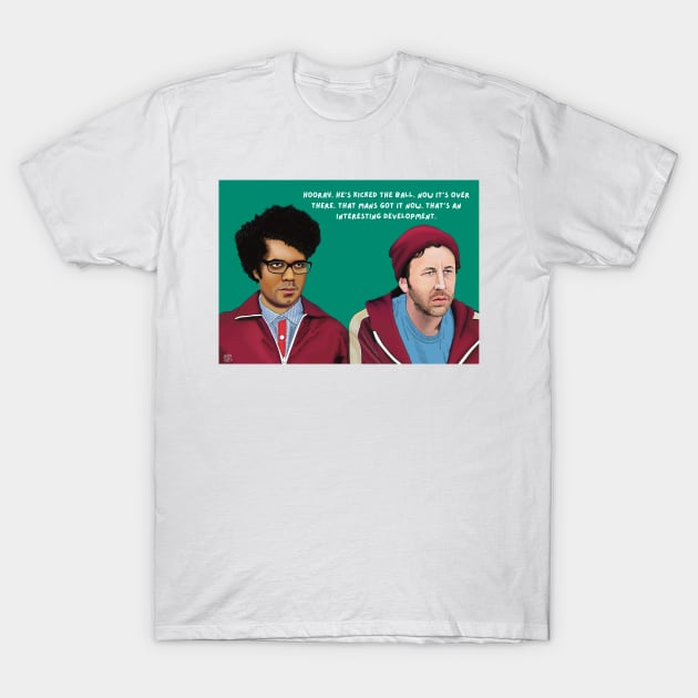 Moss and Roy at the football, IT Crowd. T-Shirt by DoodlerLoodles